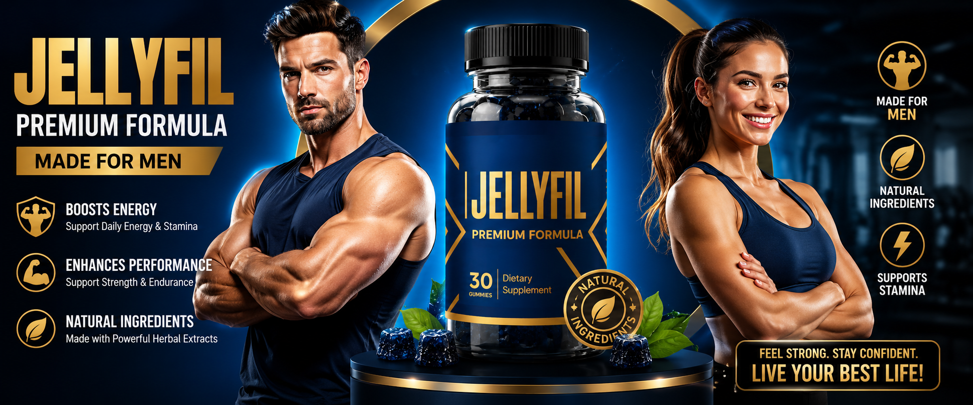 Jellyfil Gummies premium formula bottle with 30 gummies